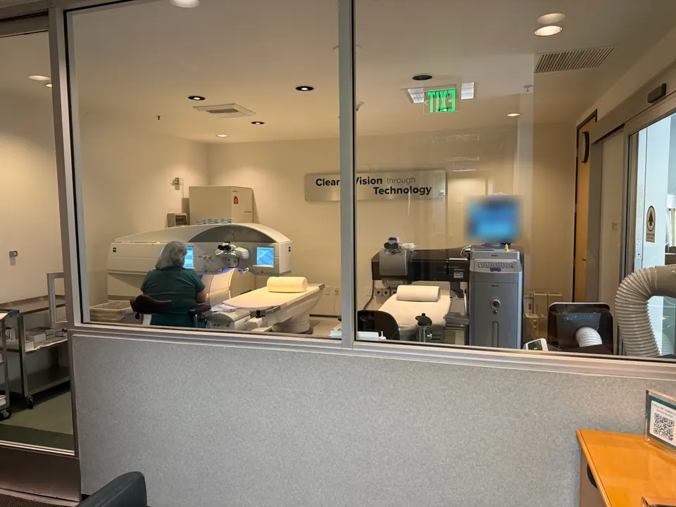 Laser suite at the Beverly Hills office, seen through its viewing window