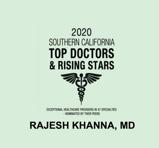 Southern California Top Doctors and Rising Stars 2020 badge for Rajesh Khanna, MD